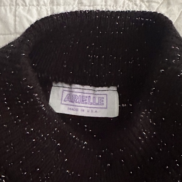 Vintage 80s Arielle Mock Neck Pullover Sweater Metallic Sparkle - Picture 3 of 8